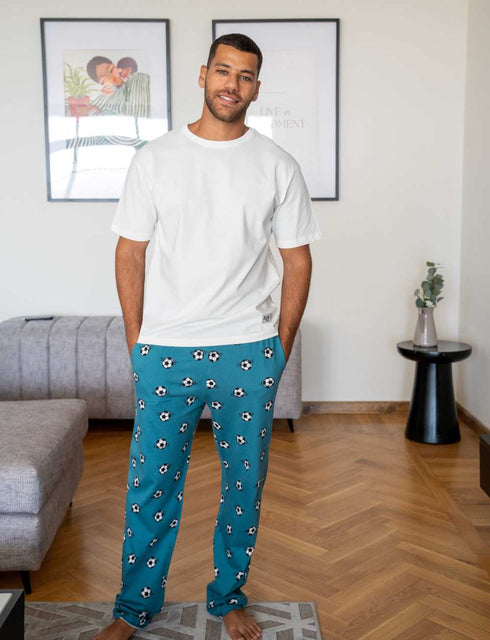 Men summer pajama set Off White T-shirt + Football Pants